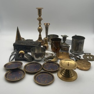 Vintage Mixed Metalware Job Lot Brass Copper Pewter Collectables 30 Pieces