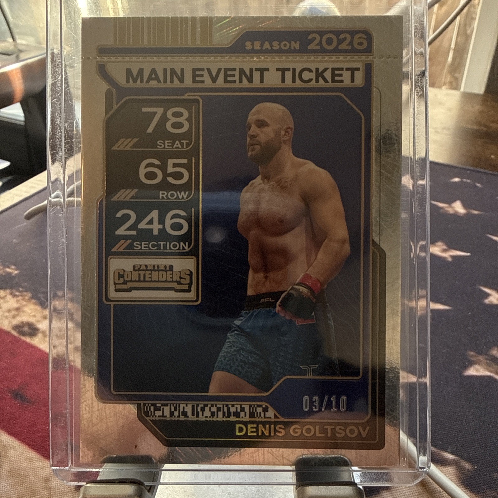 2026 Panini Contenders PFL Main Event Ticket Denis Goltsov #2 03/10 GOLD