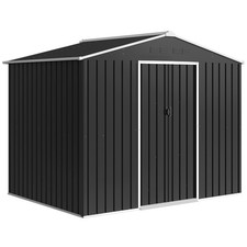 Outsunny Galvanised Steel Shed 191x236x171 cm with Double Doors