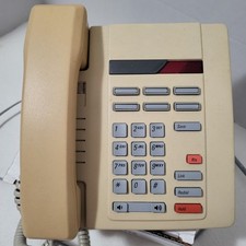 Meridian Northern Telecom M8009 Office Desk Phone Cham Gray/Ash With Line Cords
