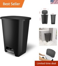 20 Gallon Matte Black Trash Can with Foot Pedal and Odor Protection for Kitchens