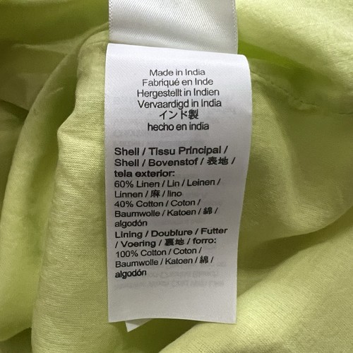 NWT J Crew Crewcut Girl Linen Blend Yellow Green Flutter Sleeve Shirt BQ634 XL - Picture 2 of 5