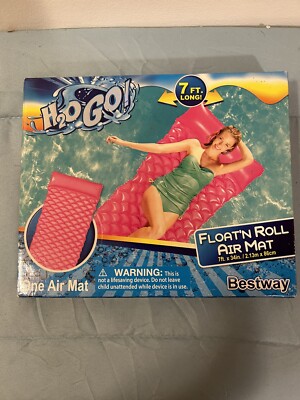 H2O Go! Float  N Roll Air Mat 86  X 32'' Pink Pool Float Bestway NEW! Swimming
