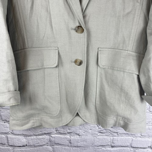 Madewell Blazer Jacket Women's Small Green Breezewoven Larsen 2 Button Linen - Picture 3 of 10