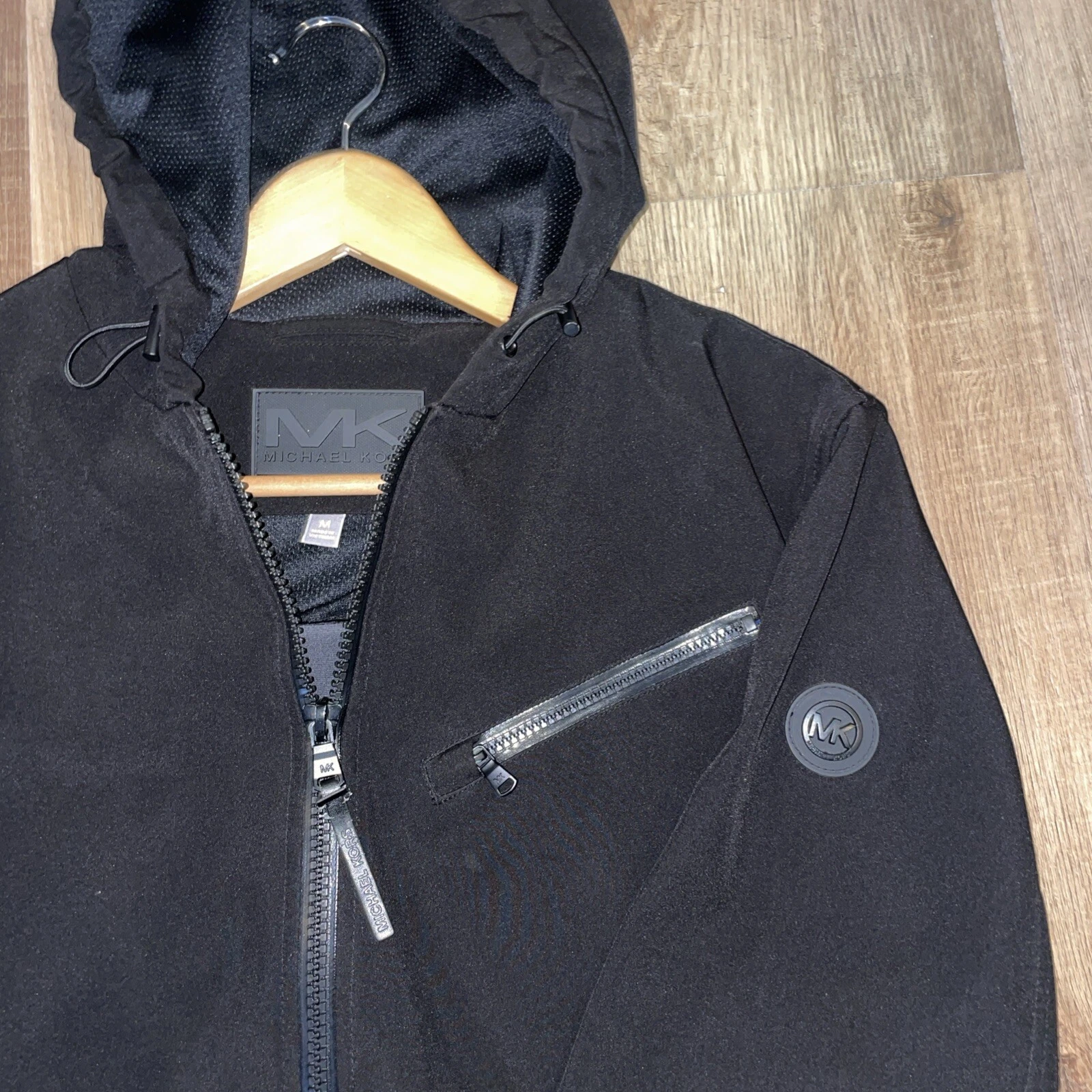 Giacca a vento con cappuccio Michael Kors Vegas Nera Taglia: M