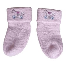 Nuevo con etiquetas Calcetines Hermes Cabriole Cachemira Bebé Rosa Motivo Bordado Regalo Infantil Navidad