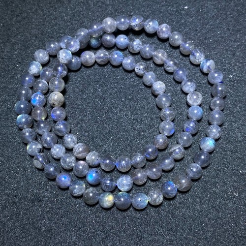 5,5 mm Echter Natürlicher Labradorit Starke Farbe Helle Perlen Armband AAA C1259 - Bild 6 von 8