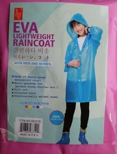 Lightweight Raincoat 100% Vinyl With Sleeves Snap Closure Rain Men/women 2 Count