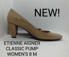 New ETIENNE AIGNER 8M BEIGE LEATHER WOMEN'S CLASSIC PUMPS