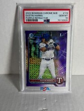 Dustin Harris 2023 Bowman Chrome Mega Purple Refractor /250 BCP119 PSA 10