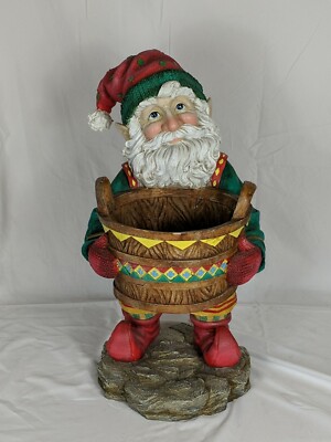 Vintage 21'' tall Santa's Elf With Bucket - See photos - Christmas Butler Treats