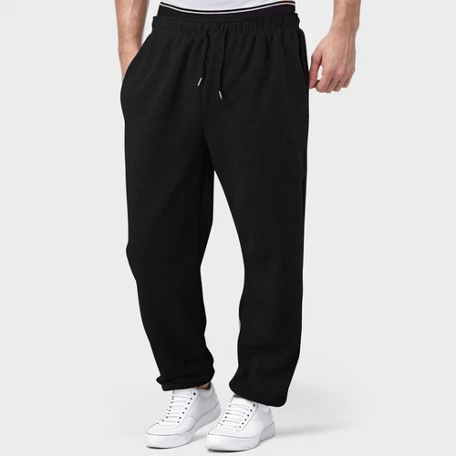 Herren Fleece gefütterte Jogginghose weites gerades Bein Hose unten Sweatpants Jogger - Bild 25 von 54