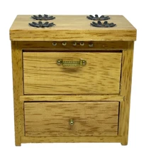 Vintage Handley House Dollhouse Miniature 1:12 Oak Wooden Kitchen Stove Oven