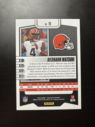 2023 Panini Absolute Deshaun Watson #10 Orange Mosaic #001/299 Cleveland Browns - Picture 2 of 2