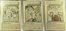 Yugioh Egyptian God 3 Card Set (Slifer, Ra, & Obelisk) Golden Metal Card English