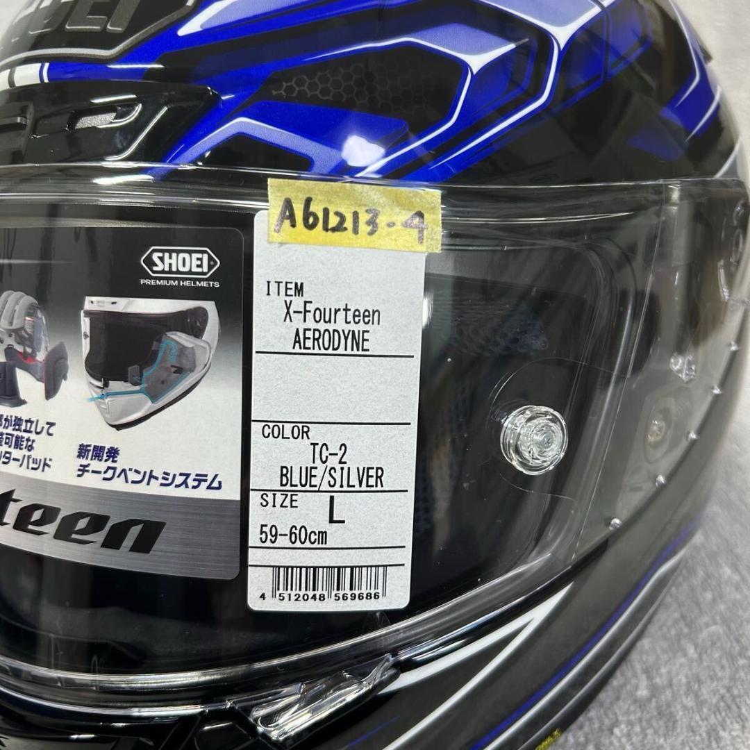 SHOEI X-Fourteen AERODYNE TC-2 Blue Silver L Size 59-60 cm SHOEI X-Fourteen AERODYNE TC-2 Blue Silver L Size 59-60 cm