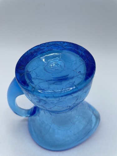 Hand Blown Crackle Glass Vintage Lot of 4 Red & Blue - Picture 8 of 20