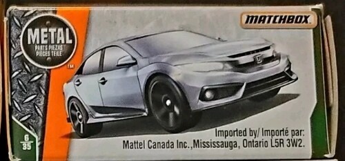 Matchbox Metal 2018 '17 Honda Civic Hatchback Blue Power Grabs Boxed ...