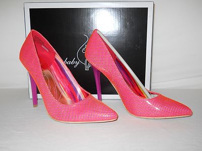 Baby Phat New Womens Jetta Orange Mesh Heels M Shoes NWB