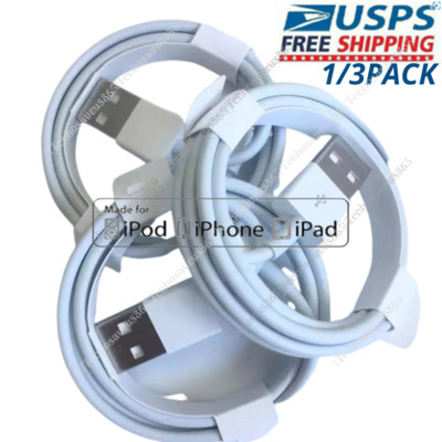 1/3X USB Charging Charger Cable Cord 3/6FT For iPhone 13 12 11 Pro Max XR 8 iPad