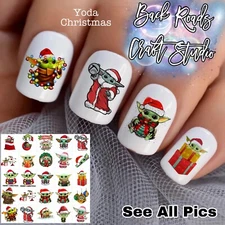 Yoda Christmas Star Wars Waterslide Nail Decals Set Of 50 Instructions & Bonus