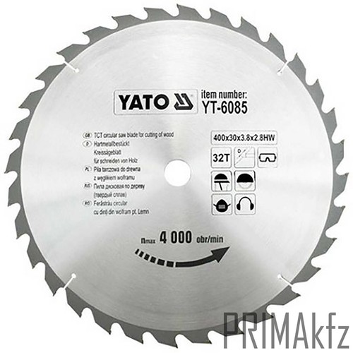 YATO Kreissägeblatt Handkreissäge HM-Sägeblatt Holz PVC Alu Metall 125 - 500 mm - Bild 69 von 81