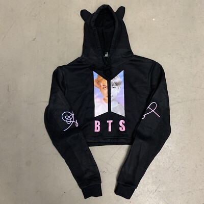 K-Pop BTS Rap Monster Cropped Pullover Cat Ears Hoodie Sweatshirt