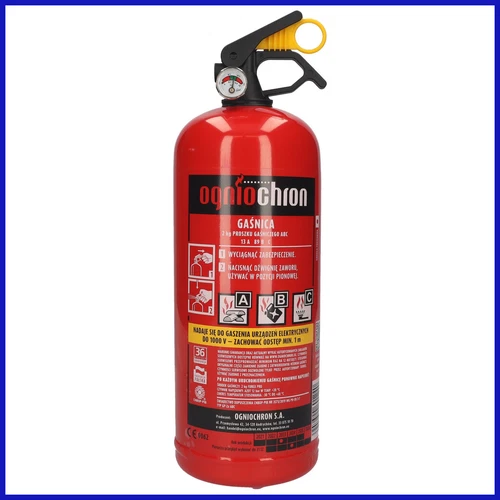 Feuerlöscher 2 kg Dauerdruck mit Manometer ABC Pulverlöscher Pulver PKW LKW 