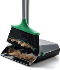 Broom Dustpan Set Long Handle Sweep Combo Home Office Dust pan Set Black & Green