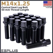 20 BMW Bolt M14x1.25 Black 50mm Fit 1/2/3/4/5/6/7/8/I/M/X-Series W 20-24 Spacers