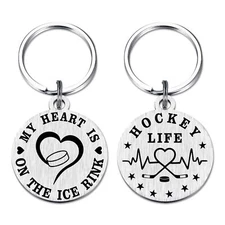 Hockey Gifts for Boys Girls Men Women Hockey Player Ice Hockey Theme Keychain...