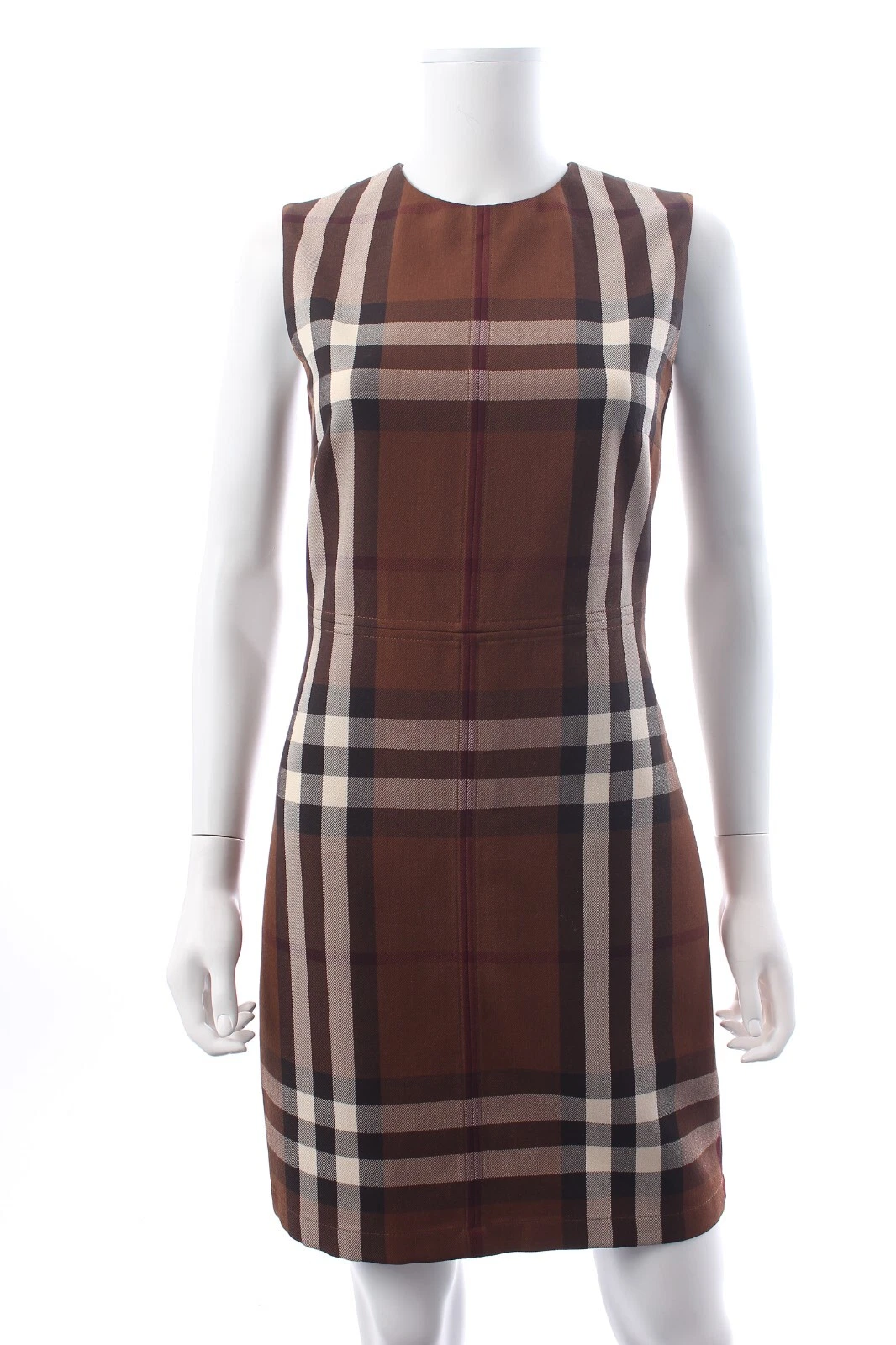 Mini abito Burberry check lana cotone jacquard stagione in corso marrone £ 1.390