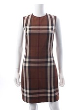 Burberry Check Wool Cotton Jacquard Mini Dress - Current Season / Brown