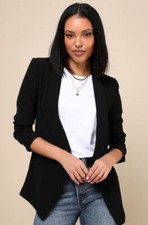 Lulus Miss Punctuality Black Lightweight Blazer
