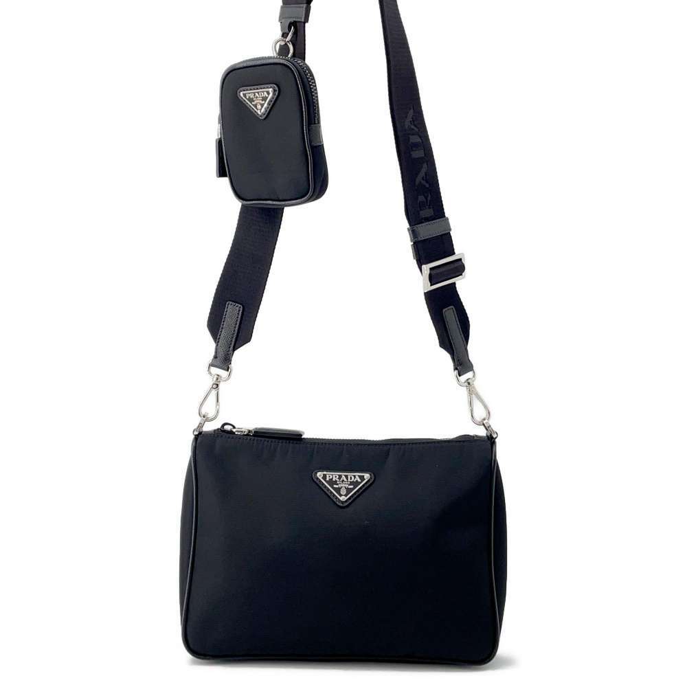 PRADA Re-Nylon Shoulder Bag Nylon Black 2VH113 | eBay