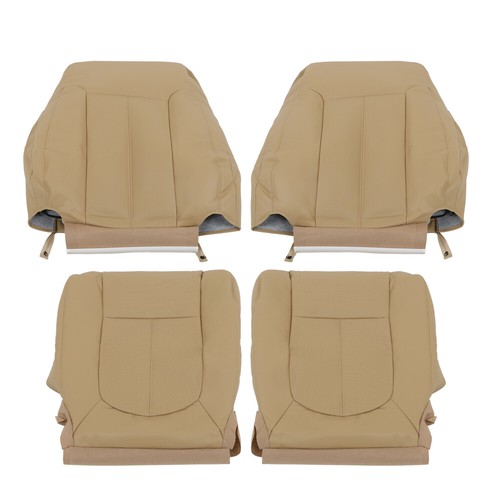 Leather Seat Cover Front Bottom Top Tan For 2011-2016 Ford F250 F350 Lariat - Picture 2 of 13