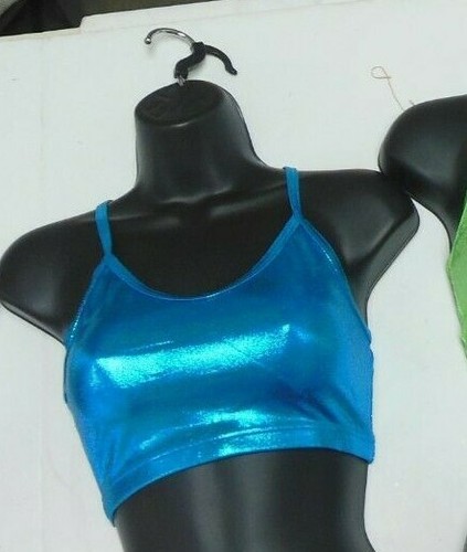 Metallic Folie Spandex Racerback Camisole BH Top Cheer Dance Acro Fitnessstudio ungefüttert - Bild 13 von 19