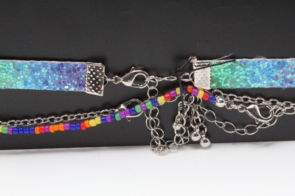 Rainbow 3-Piece Choker Necklace BODY RAGE by Spencer's Pride Multicolor ...