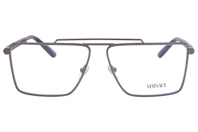 Versace VE1295 1001 Eyeglasses Men's Gunmetal Full Rim Rectangle