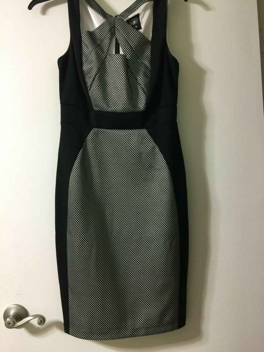 Jax Black and White Criss Cross Front Dress - Size 4 - Used | eBay