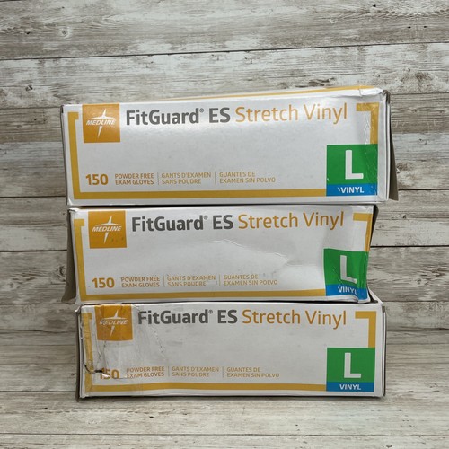 Guanti da esame MEDLINE FITGUARD ES in vinile elasticizzato 3 ammaccature taglia: GRANDE, *Vedi data* - Foto 3 di 7