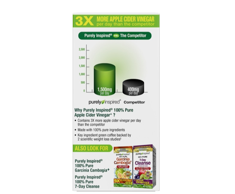 Purely Inspired Apple Cider Vinegar Pills Weight Loss Apple Cider