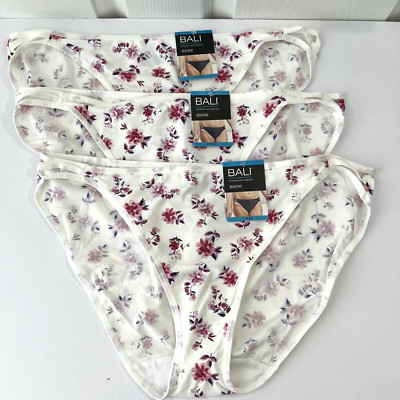 NEW Bali 3 Pairs Passion For Comfort String Bikini Panties 2XL/9 Multi-Color