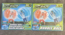 Zuru X Shot 2 Pack!!! Orange and Blue Bubble Ball 4 Ft Inflatable Wearable Balls