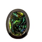 Abalone Pendant Silver Tone Shell Necklace