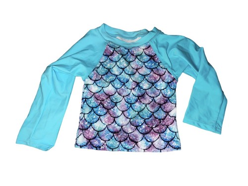 Girls Swimsuits M, L, XL 6pc Lot Mermaid Bikini Bottom Rash Guard Top Tankini - Picture 6 of 7