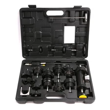 18PC Radiator Pump Pressure Cooling Leak Tester Test Kit Cap Pump Thermometer