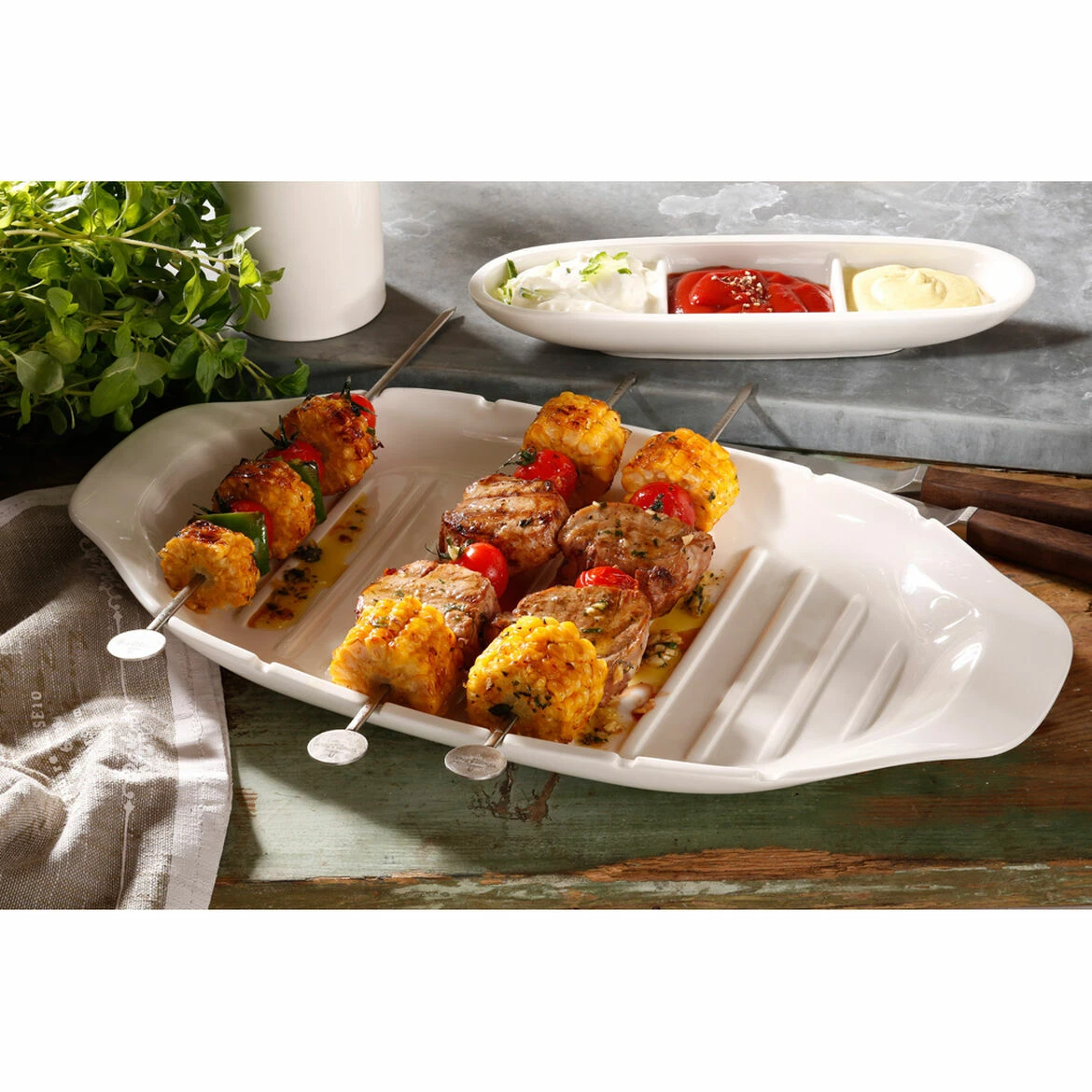 Bbq serving outlet platters