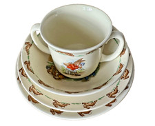 Royal Doulton Bunnykins Bone China 4 Piece Set 2 Plates 1 Bowl 1 Cup