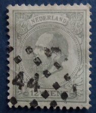 Stamp NL 1872-75 Willem III effigie on left 12,5 cent grey N°31 in Maury used